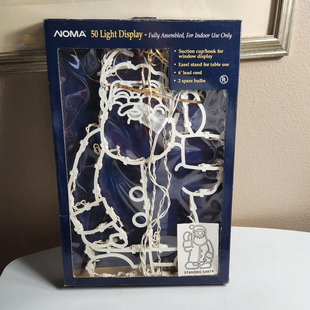 Noma VTG Christmas 50 Light Window Display Santa Claus Waving-TESTED/WORKS